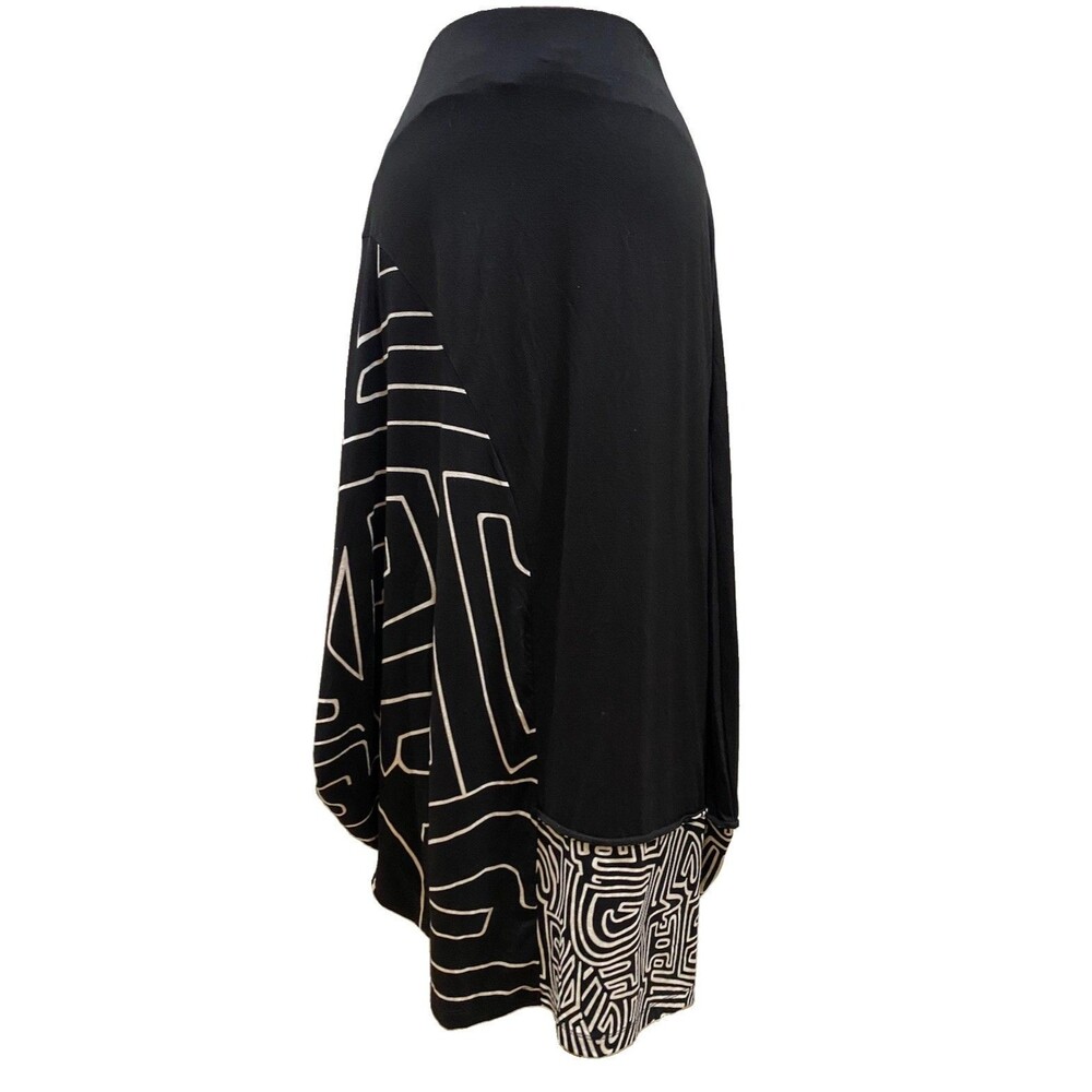 Ozai N Ku Haring Midi Skirt Mitos Sz XS Abstract Geometric Asymmetric Lagenlook